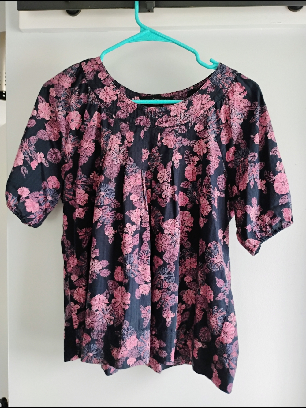 Calvin Klein Jeans Pink and Blue Floral Print Top